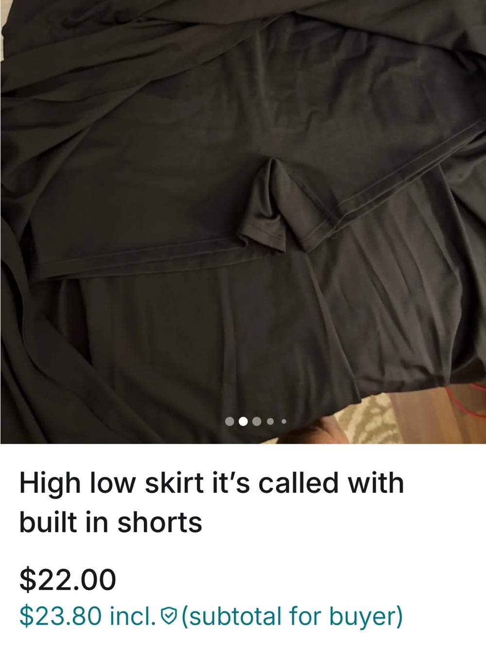 HALARA Black High-Low Skirt with Inner Shorts